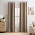 Pinch Pleated Blackout Curtains 132 Inch Long 2 Panels by KEQIAOSUOCAI