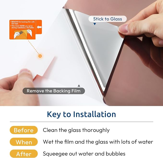 rabbitgoo Window Privacy Film One Way, 17.5" x 78.7", Heat Sun Blocking Anti UV - Image 8