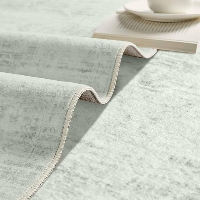 Latte&Fog 3x5 Entryway Green Area Rugs, Washable Small Rugs - Image 8