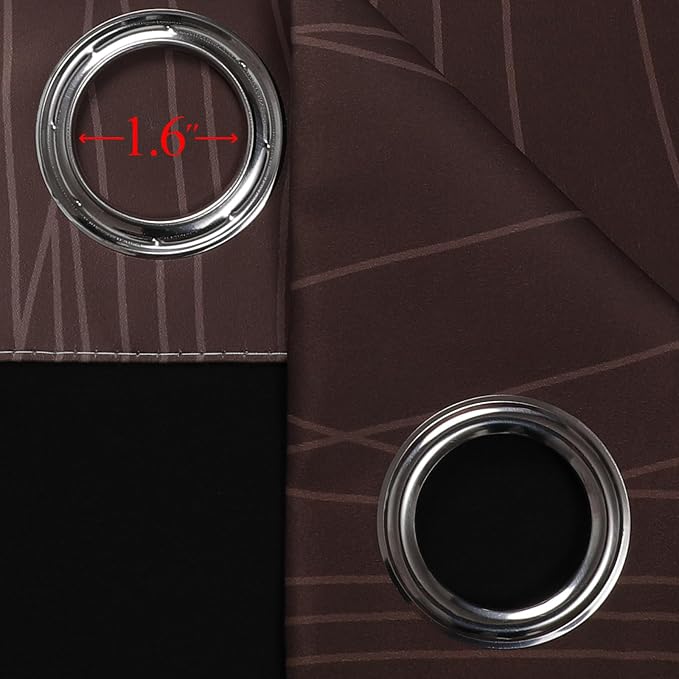Brown and Greyish White Blackout Curtains 52Wx45L 2 Panels | Ombre Curtains - Image 7