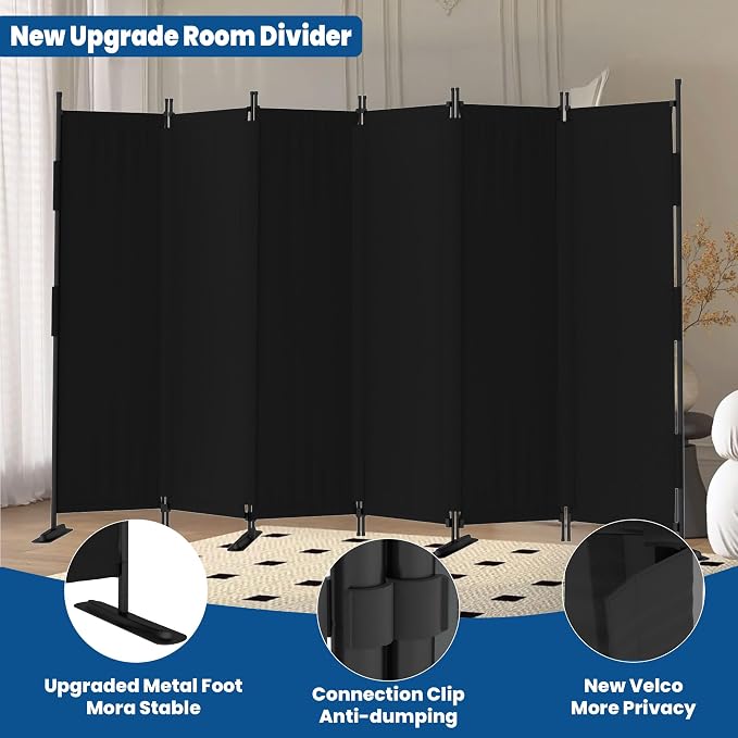 Room Divider, 6 Panel Upgraded 132” Folding Screen Highly Secretive | Privacy - Image 3