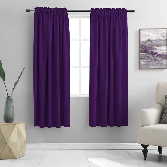 Royal Purple Blackout Curtains for Bedroom by DONREN