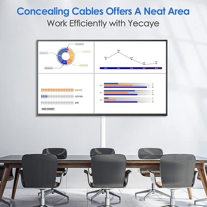 Yecaye 125In Cord Covers for Wall Mounted TV, W0.98in H0.51in, Cable Management - Image 4
