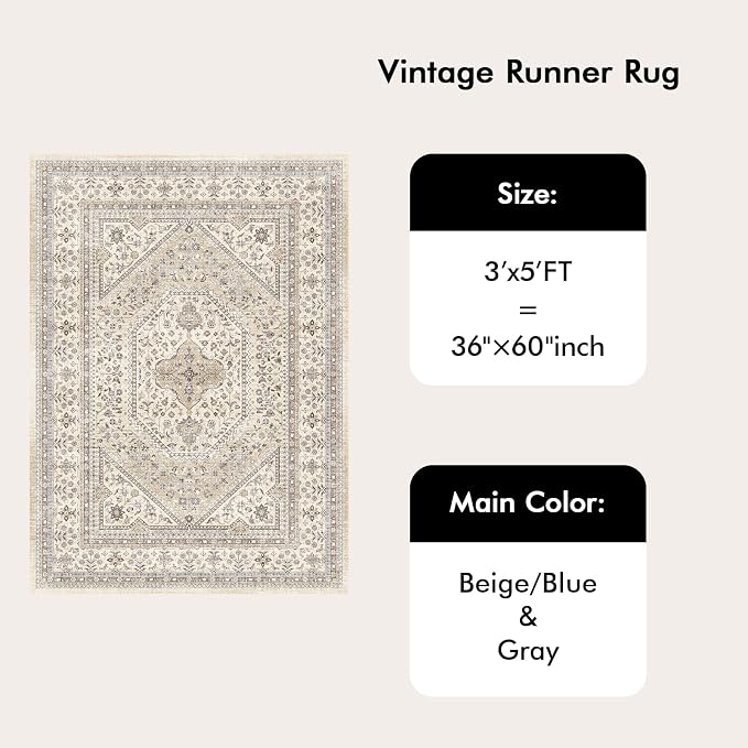 3x5 Washable Entryway Area Rug - Image 9