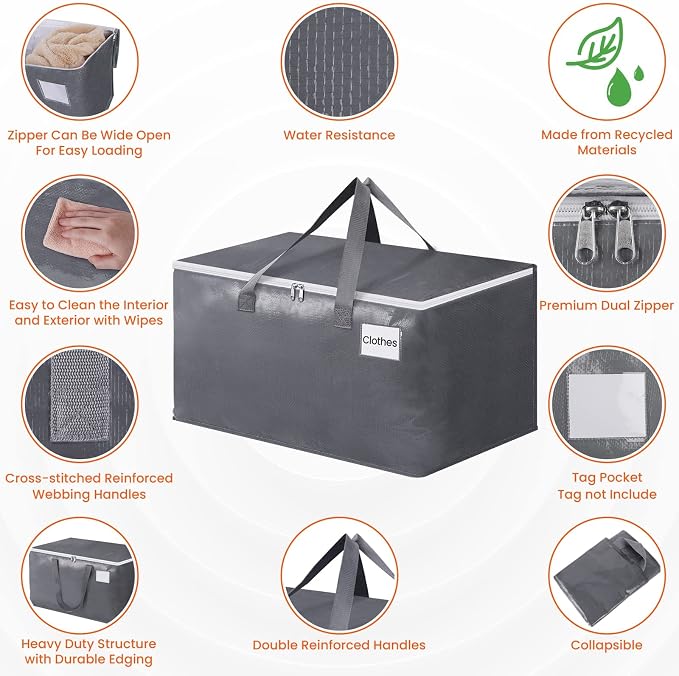 BlissTotes Large Moving Bags, Storage Bags, 93L-8 Pack | Moving Bags - Image 3