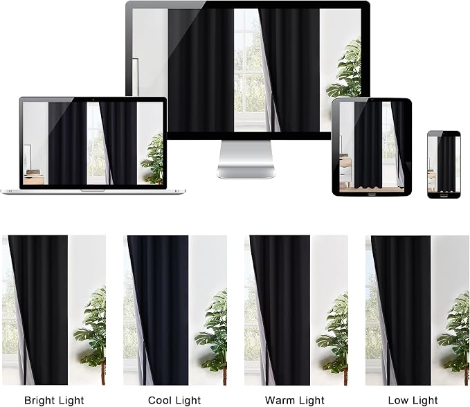 XWZO Full Shading Blackout Curtains 72 Inches Length - Image 8
