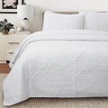 Cozy Line Home Fashions Solid White 100% Cotton Quilt Set, Queen | 3-Piece by CozyLineHomeFashions
