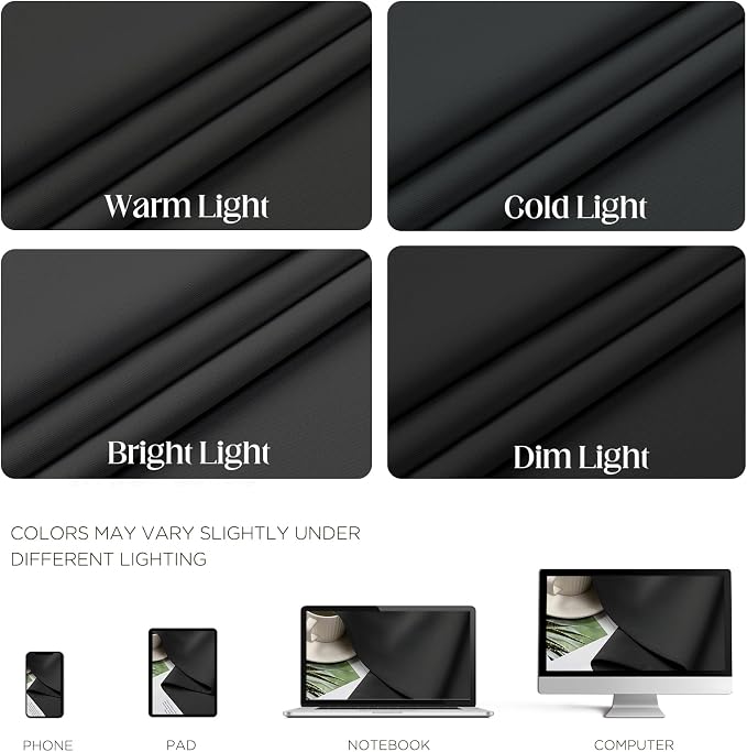 CUCRAF Dark Grey Blackout Curtains 90 inch Length 2 Panels Set, Room Darkening - Image 4