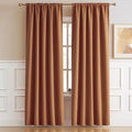 Caramel Curtains 2 Panels Set, Room Darkening Mid Century Cognac Modern Decor by DUALIFE