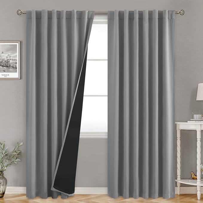 BGment Dove Grey Blackout Curtains 78 Inches Long by BGment