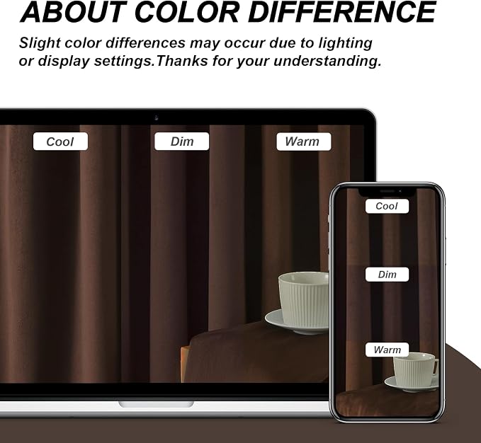 Dark Brown Velvet Blackout Curatins 84 Inches 2 Panels Heavy Thick Vintage - Image 9