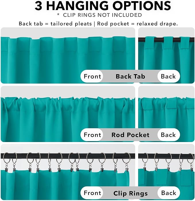 Deconovo Blackout Curtains for Bedroom, Living Room Curtains 95 Inches Long | - Image 2