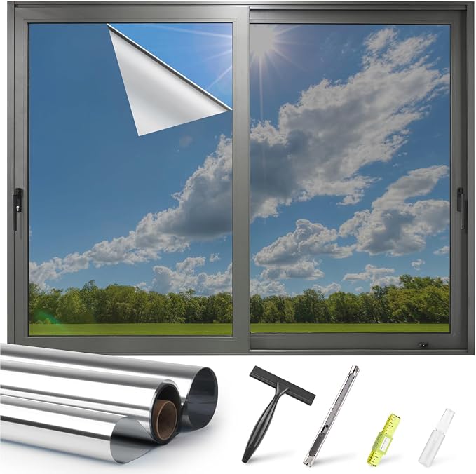 Kromapolis One Way Window Tint Reflective Film, 45.2″ x 236.2″ | Heat Control by Kromapolis