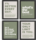 DSHFG Motivational Inspirational Office Wall Art Decor Prints Olive Green | by Unknown