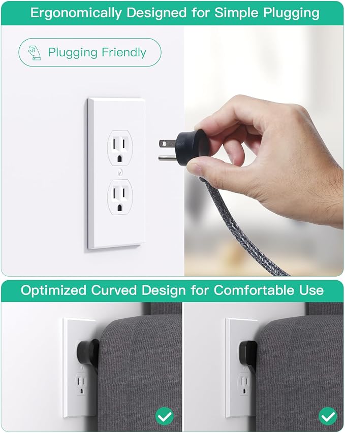 Mifaso Power Strip with USB, 15Ft Compact Flat Plug Extension Cord | 3 Outlets - Image 7