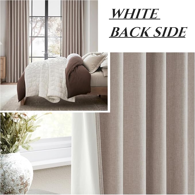 QJmydeco Nursery Curtains Neutral Blackout, Floor to Ceiling Track Privacy - Image 6