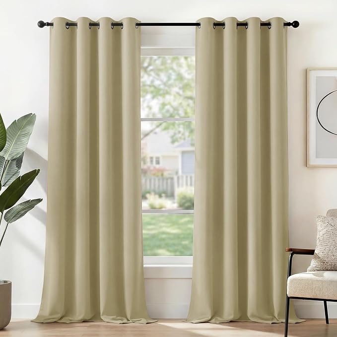 Deconovo Blackout Curtains for Bedroom and Living Room 96 Inches Long | Black by Unknown