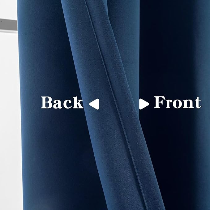 IGEMAEVE Blackout Curtains for Bedroom Grommet Navy Blue Custom | Bedroom | - Image 4