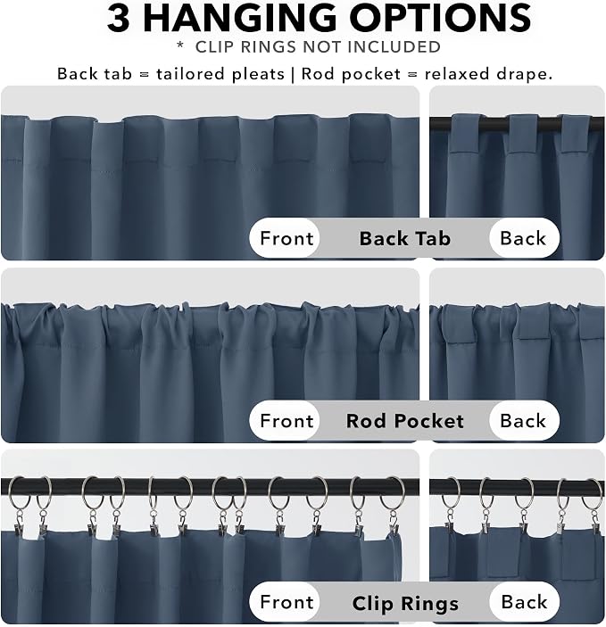 Deconovo Blackout Curtains for Bedroom, Living Room Curtains 95 Inches Long | - Image 2