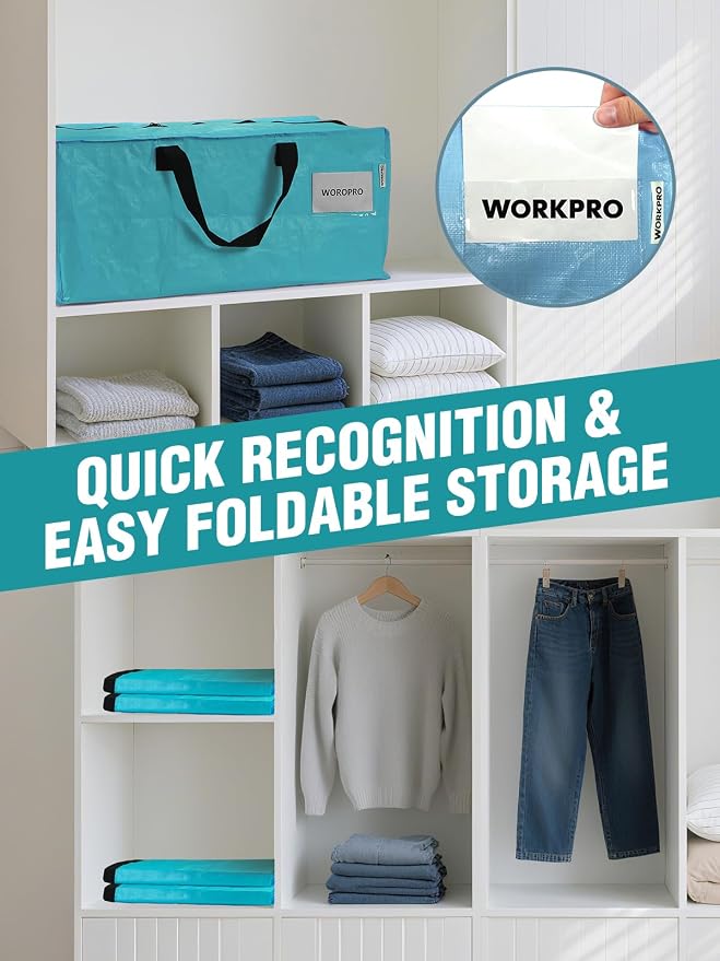 WORKPRO 8 Pack Extra Large Moving Bags - Image 7