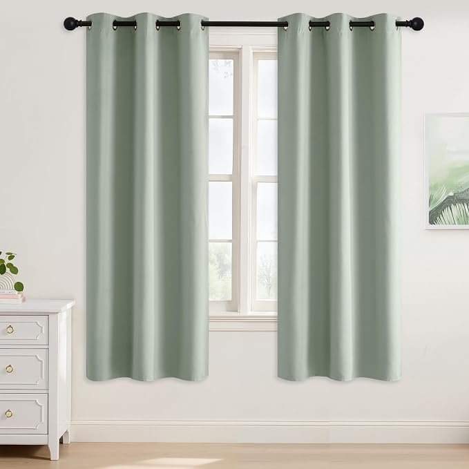 NICETOWN Sage Green Room Darkening Curtains 68 Inches Long 2 Panels by NICETOWN