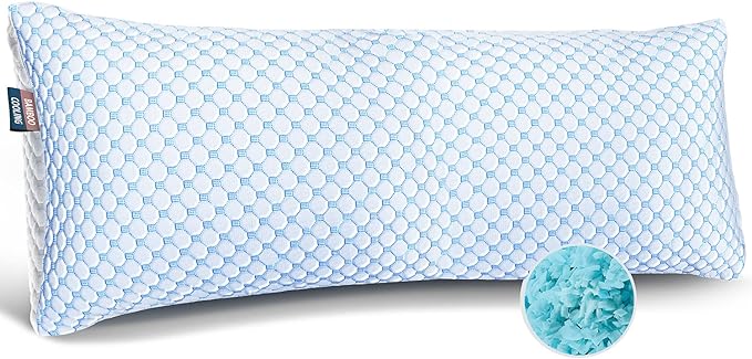 Nestl Cooling Body Pillow for Sleeping 1 Pack, Luxury Shredded Memory Foam Body by Nestl