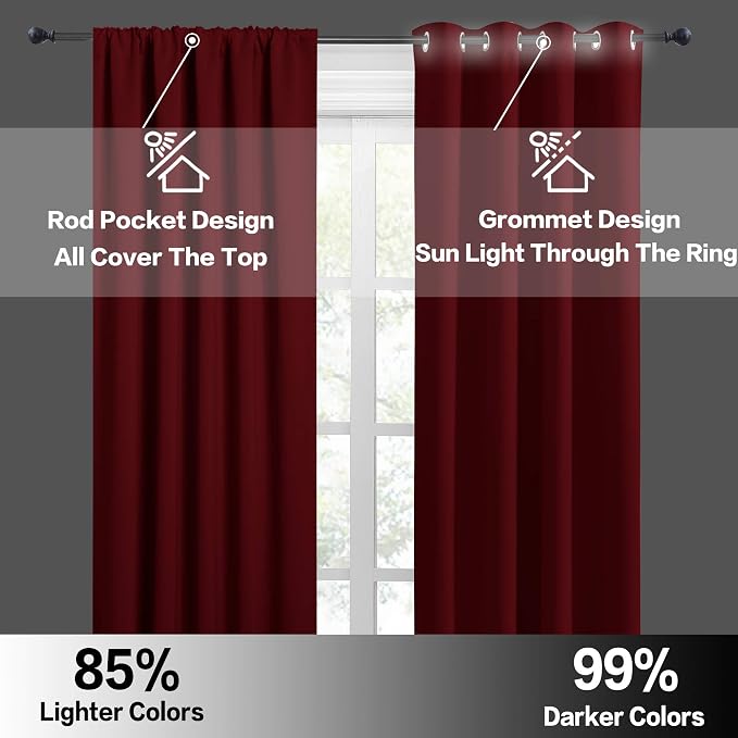 RYB HOME 54 inch Blackout Curtains - Image 5