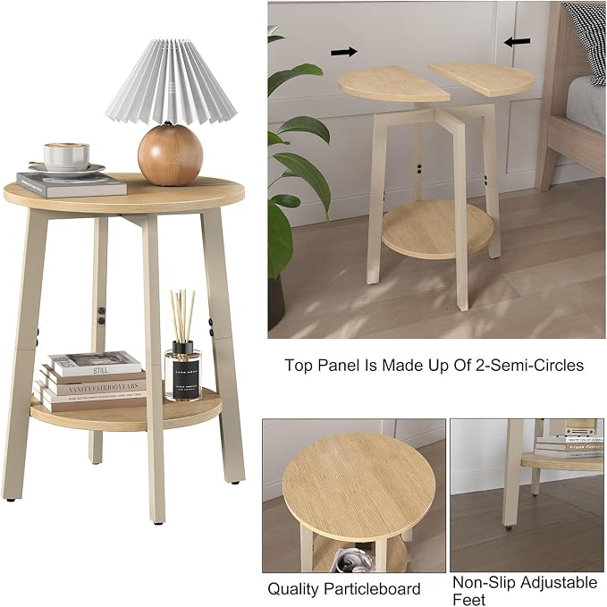 sthmec Side Table, Small Round End Table - Image 4