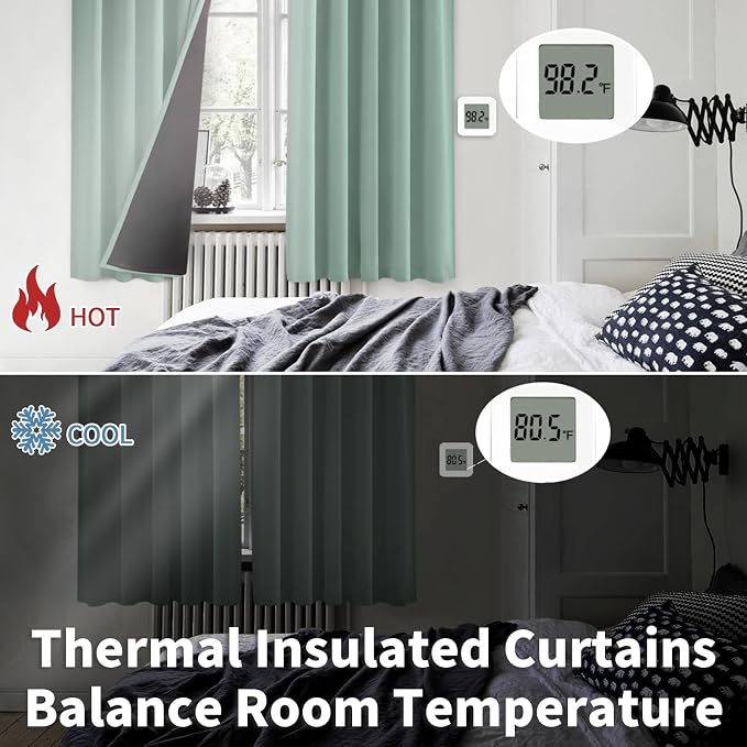 BGment Blackout Curtains with Thermal Insulation Liner Curtains 90 Inches Long - Image 6