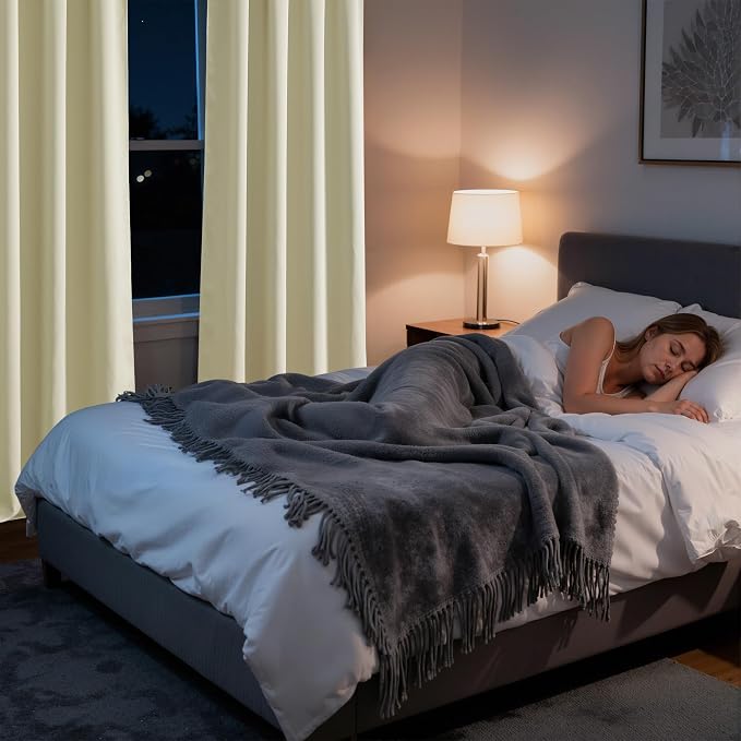 RYB HOME Bedroom Blackout Curtains 54 inches Long, 100% Blackout | Thermal - Image 5