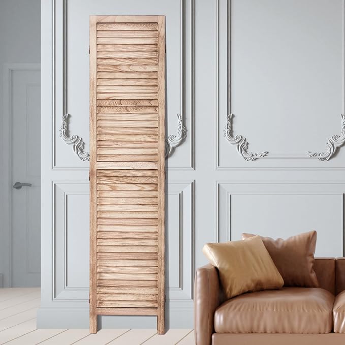 VEVOR Wood Room Divider, 4 Panel Wood Folding Privacy Screen, 66.9 Inches Tall - Image 8