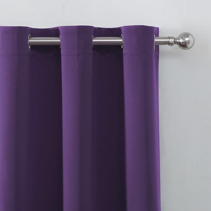 100% Blackout Curtains 52 x 95 Inch/Purple Curtains 2 Panels - Image 7