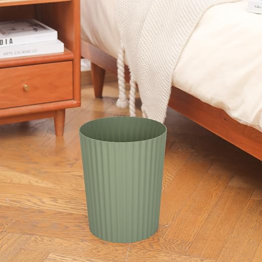 JiatuA Small Bathroom Trash Can Plastic Wastebasket Garbage Can Green | Sturdy - Image 2