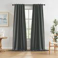 Dark Grey Blackout Curtains for Patio 120 Inch Length, Total Sun Blocking by KEQIAOSUOCAI