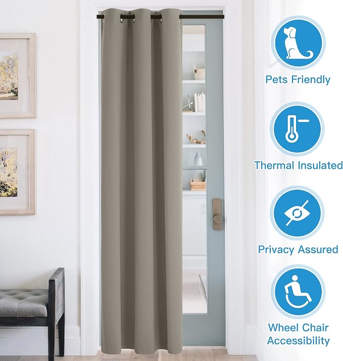 RYB HOME Temporary Doorway Curtains Blackout Privacy Room Divider Curtains | - Image 3