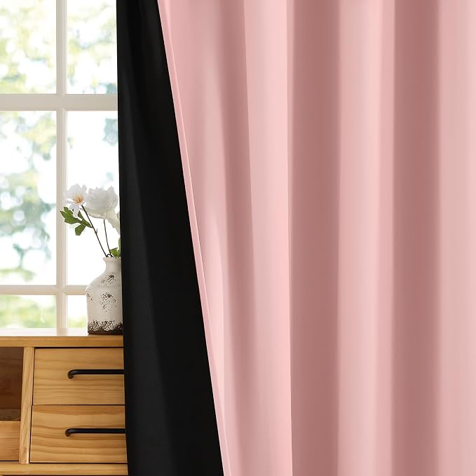 RYB HOME 100% Blackout Bedroom Curtains, Thermal Insulated Curtains | Heat & UV - Image 6