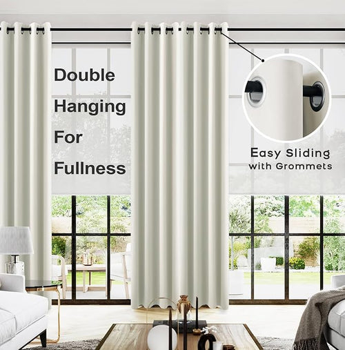 102 Inch Extra Long Curtains for Bedroom Living Room, Set 2 Two Panels - Image 2
