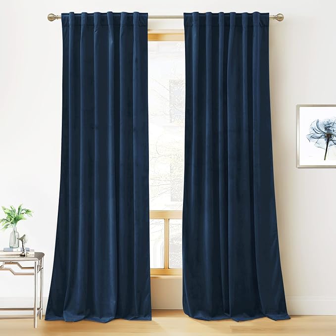 RYB HOME Velvet Curtains 108 inches Long, Extra Long High Ceiling Curtains | by RYBHOME