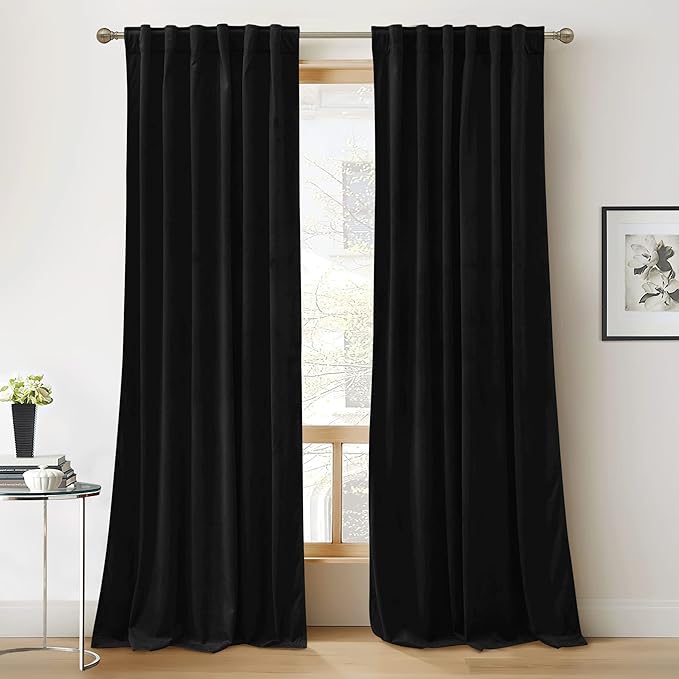 RYB HOME Velvet Curtains 90 inches Long - Image 5