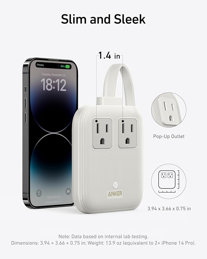 Anker Travel Power Strip, Anker Nano 67W Max 6-in-1 USB C Charger, 2 USB C | 2 - Image 3
