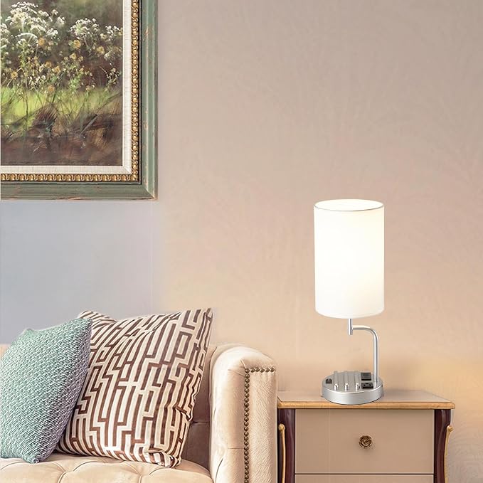 Dreamholder Table Lamp with 3 USB Charging Ports, Modern Desk Lamp with AC - Image 7