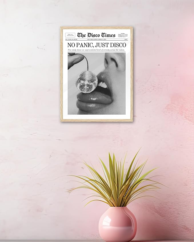 iHery 8x10in No Panic Just Disco Framed Newspaper Wall Art | Natural OAK Wood - Image 5