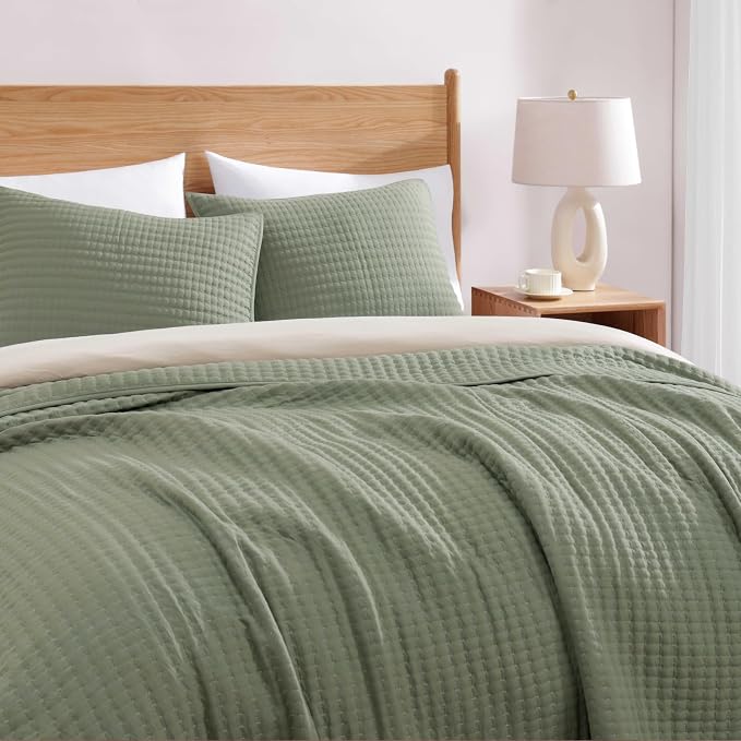 Queen Quilt-Lightweight Bedspreads Sage Green Queen Size Quilt Bedding Set | - Image 3