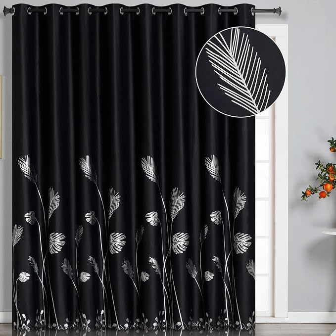 Room Divider Curtain for Sliding Glass Door 120W x 108L Inch Light Blocking by ESTELARTEXTILER