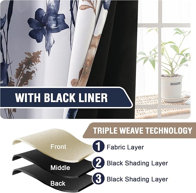 H.VERSAILTEX 100% Blackout Curtains 108 inch Length 2 Panels Set Cattleya - Image 5