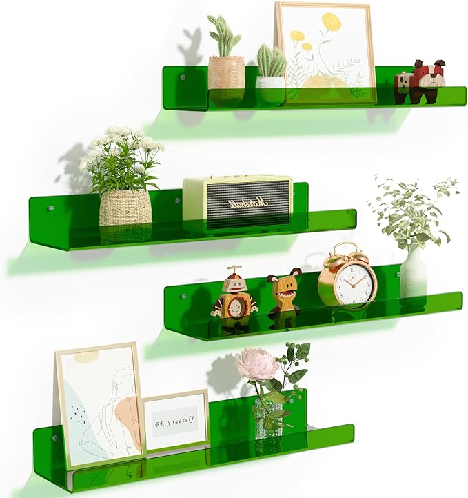 upsimples 4 Pcs 15" Acrylic Shelves by upsimples