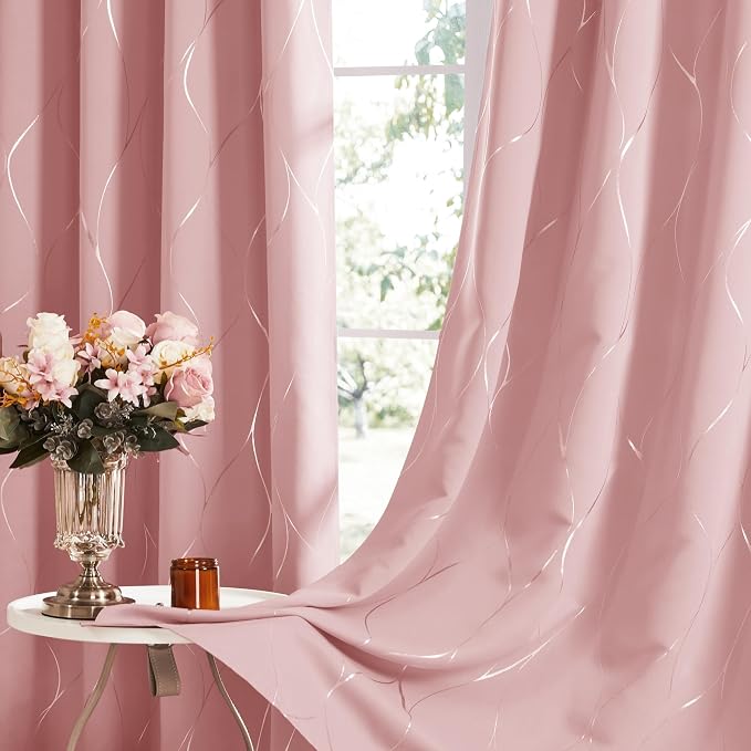Deconovo Curtains for Living Room, Pattern Blackout Curtains 84 Inches Long | - Image 7