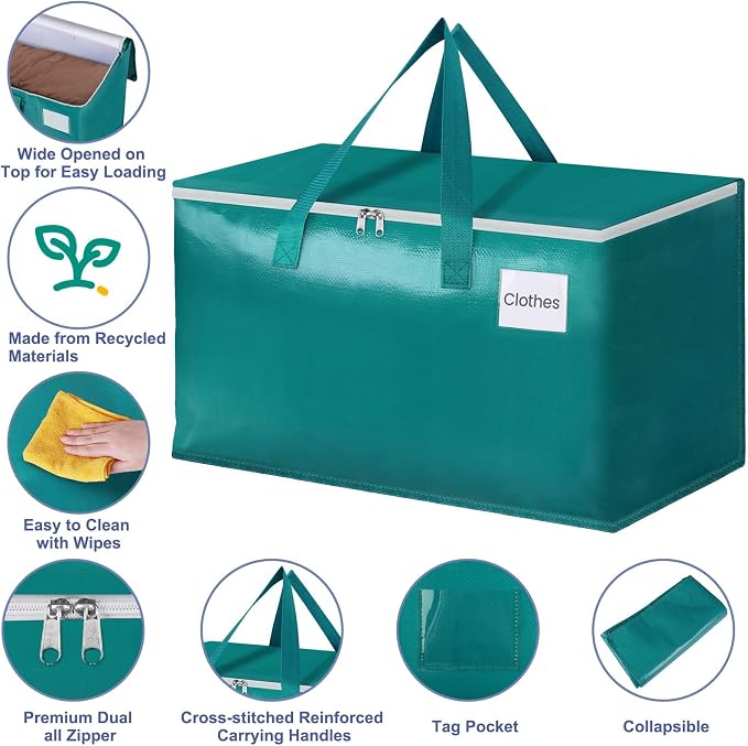 StorageRight Moving Bags, Moving Boxes, 93L 6-Pack Sotrage Bags Totes, - Image 3