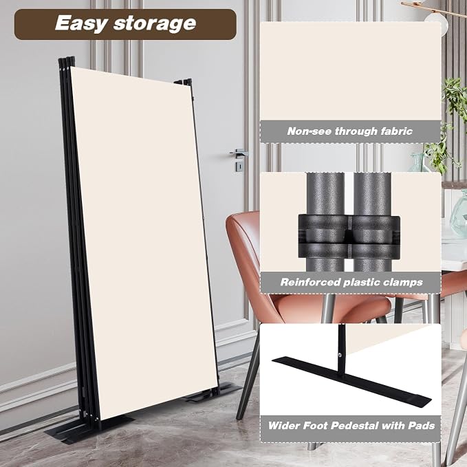 Room Divider, 4 Panel Folding Privacy Screens - Image 4