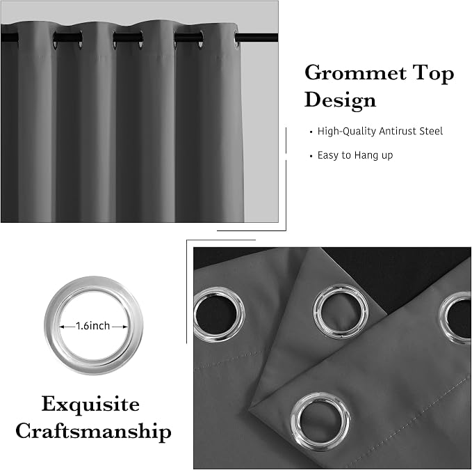 RYB HOME Extra Long Blackout Curtains 108 inches, High Ceiling Curtains | - Image 2